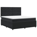 vidaXL Boxspring ágy matraccal fejtámlával Fekete 140 x 190 cm Bársony