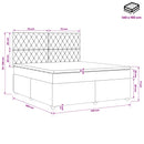 vidaXL Boxspring ágy matraccal fejtámlával Fekete 140 x 190 cm Bársony