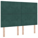 vidaXL Boxspring ágy matraccal Sötétzöld 140 x 190 cm Bársony