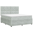 vidaXL Boxspring ágy matraccal Világosszürke 140 x 190 cm Bársony