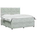 vidaXL Boxspring ágy matraccal Világosszürke 140 x 190 cm Bársony