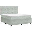 vidaXL Boxspring ágy matraccal Világosszürke 140 x 200 cm Bársony