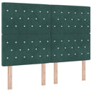 vidaXL Boxspring ágy matraccal Sötétzöld 140 x 200 cm Bársony