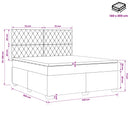 vidaXL Boxspring ágy matraccal fejtámlával Kék 140 x 200 cm Bársony