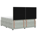 vidaXL Boxspring ágy matraccal Világosszürke 140 x 200 cm Bársony