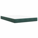 vidaXL Boxspring ágy matraccal Sötétzöld 140 x 200 cm Bársony