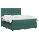 vidaXL Boxspring ágy matraccal Sötétzöld 140 x 200 cm Bársony