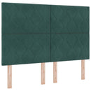 vidaXL Boxspring ágy matraccal Sötétzöld 140 x 200 cm Bársony