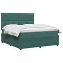 vidaXL Boxspring ágy matraccal Sötétzöld 140 x 200 cm Bársony