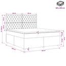 vidaXL Boxspring ágy matraccal Rózsaszín 160 x 200 cm Bársony
