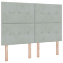 vidaXL Boxspring ágy matraccal Világosszürke 160 x 200 cm Bársony