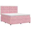 vidaXL Boxspring ágy matraccal Rózsaszín 160 x 200 cm Bársony