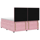 vidaXL Boxspring ágy matraccal Rózsaszín 160 x 200 cm Bársony