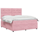 vidaXL Boxspring ágy matraccal Rózsaszín 160 x 200 cm Bársony