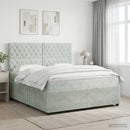 vidaXL Boxspring ágy matraccal Világosszürke 140 x 200 cm Bársony
