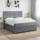 vidaXL Boxspring ágy matraccal Sötétszürke 180 x 200 cm Bársony