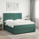 vidaXL Boxspring ágy matraccal Sötétzöld 140 x 200 cm Bársony