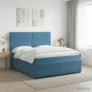 vidaXL Boxspring ágy matraccal fejtámlával Kék 140 x 200 cm Bársony