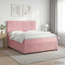 vidaXL Boxspring ágy matraccal Rózsaszín 160 x 200 cm Bársony