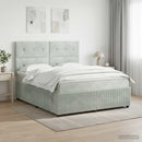 vidaXL Boxspring ágy matraccal Világosszürke 160 x 200 cm Bársony