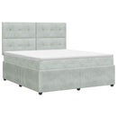 vidaXL Boxspring ágy matraccal Világosszürke 180 x 200 cm Bársony