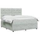 vidaXL Boxspring ágy matraccal Világosszürke 180 x 200 cm Bársony