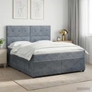 vidaXL Boxspring ágy matraccal Sötétszürke 180 x 200 cm Bársony