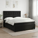 vidaXL Boxspring ágy matraccal fejtámlával Fekete 140 x 190 cm Bársony