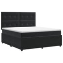 vidaXL Boxspring ágy matraccal fejtámlával Fekete 180 x 200 cm Bársony