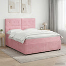 vidaXL Boxspring ágy matraccal Rózsaszín 160 x 200 cm Bársony