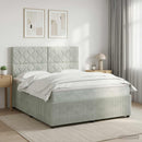 vidaXL Boxspring ágy matraccal Világosszürke 140 x 190 cm Bársony