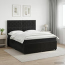 vidaXL Boxspring ágy matraccal fejtámlával Fekete 160 x 200 cm Bársony