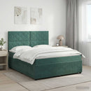 vidaXL Boxspring ágy matraccal Sötétzöld 140 x 200 cm Bársony