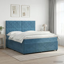 vidaXL Boxspring ágy matraccal fejtámlával Kék 160 x 200 cm Bársony