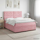 vidaXL Boxspring ágy matraccal Rózsaszín 160 x 200 cm Bársony
