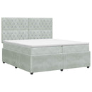 vidaXL Boxspring ágy matraccal Világosszürke 200 x 200 cm Bársony