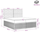 vidaXL Boxspring ágy matraccal Világosszürke 200 x 200 cm Bársony