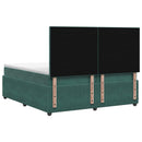 vidaXL Boxspring ágy matraccal Sötétzöld 200 x 200 cm Bársony