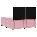 vidaXL Boxspring ágy matraccal Rózsaszín 200 x 200 cm Bársony