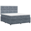 vidaXL Boxspring ágy matraccal Sötétszürke 200 x 200 cm Bársony