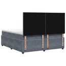 vidaXL Boxspring ágy matraccal Sötétszürke 200 x 200 cm Bársony