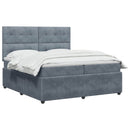 vidaXL Boxspring ágy matraccal Sötétszürke 200 x 200 cm Bársony