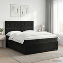 vidaXL Boxspring ágy matraccal fejtámlával Fekete 200 x 200 cm Bársony