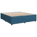vidaXL Boxspring ágy matraccal fejtámlával Kék 200 x 200 cm Bársony