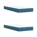 vidaXL Boxspring ágy matraccal fejtámlával Kék 200 x 200 cm Bársony