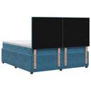 vidaXL Boxspring ágy matraccal fejtámlával Kék 200 x 200 cm Bársony