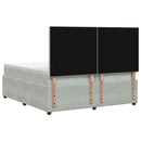 vidaXL Boxspring ágy matraccal Világosszürke 200 x 200 cm Bársony