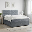 vidaXL Boxspring ágy matraccal Sötétszürke 200 x 200 cm Bársony