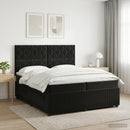 vidaXL Boxspring ágy matraccal fejtámlával Fekete 200 x 200 cm Bársony