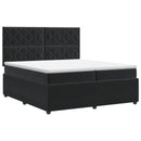 vidaXL Boxspring ágy matraccal fejtámlával Fekete 200 x 200 cm Bársony